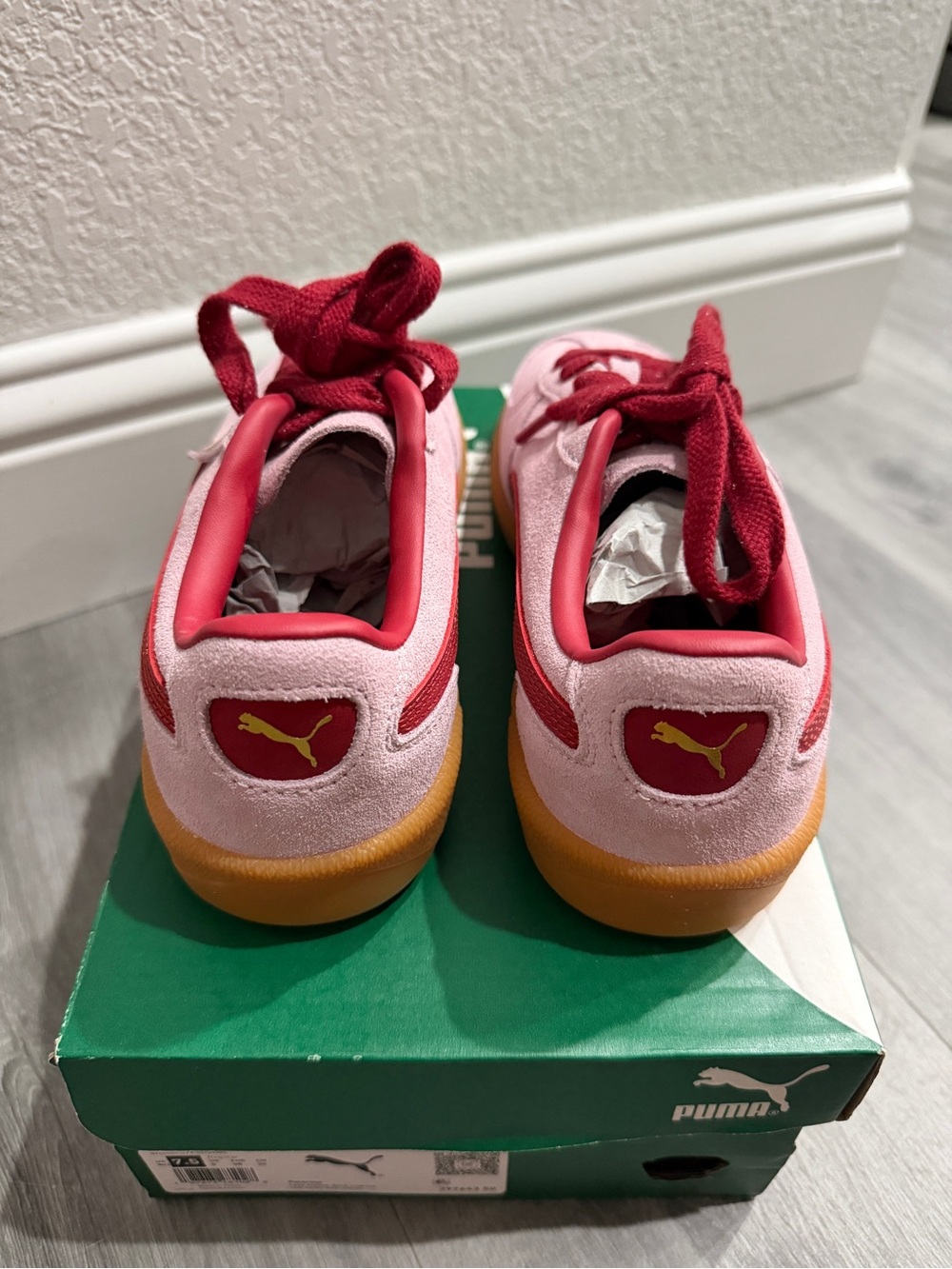 PUMA Palermo Women’s Rose Mauve Dark Crimson Pink Suede Sneakers - Picture 4 of 8
